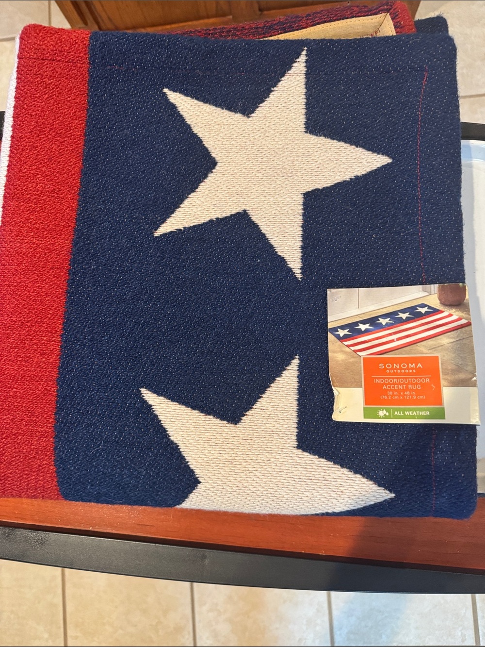 Sonoma Rug Navy, White and Red Star Accent Rug